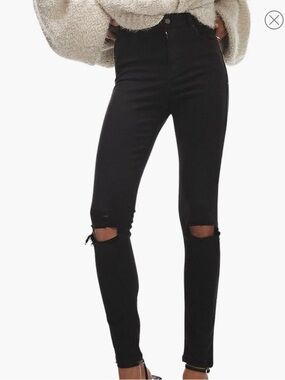 Topshop Black High-Rise Skinny Jeans -